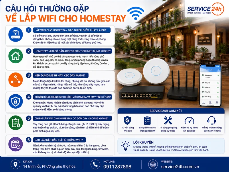 Câu hỏi thường gặp về lắp wifi cho homestay