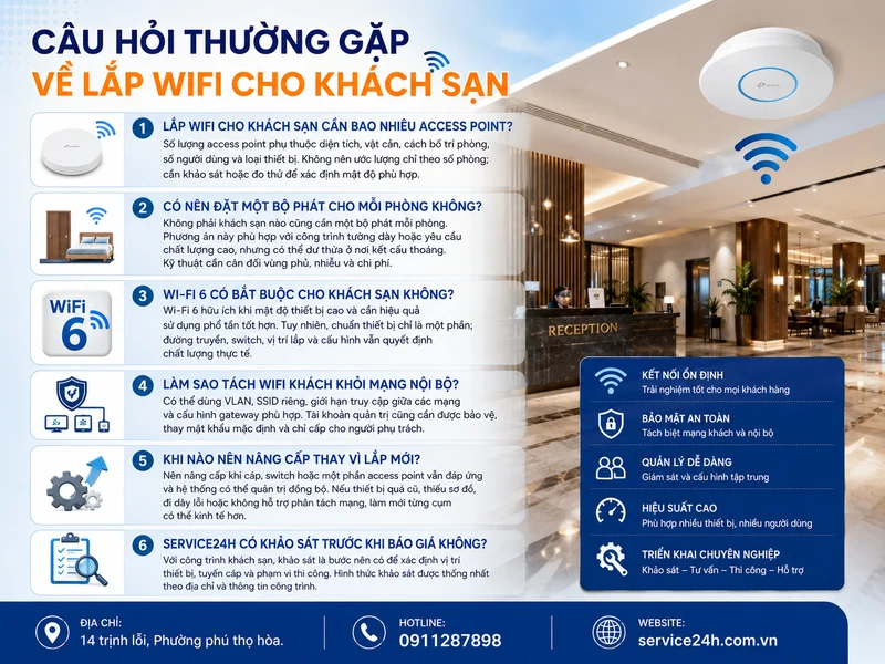 Câu hỏi thường gặp về lắp wifi cho khách sạn