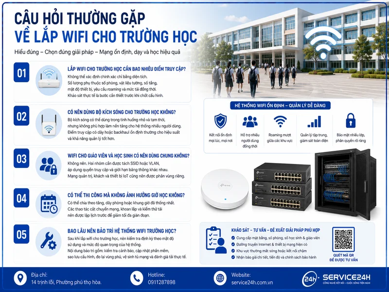 Câu hỏi thường gặp về lắp wifi cho trường học