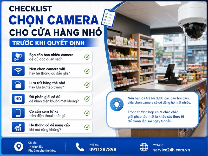 Checklist chọn camera cho cửa hàng nhỏ trước khi quyết định