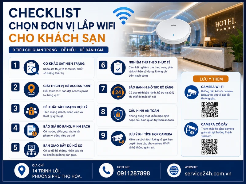 Checklist chọn đơn vị lắp wifi cho khách sạn