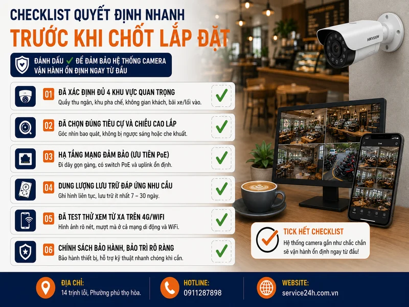 Checklist quyết định nhanh trước khi chốt lắp đặt