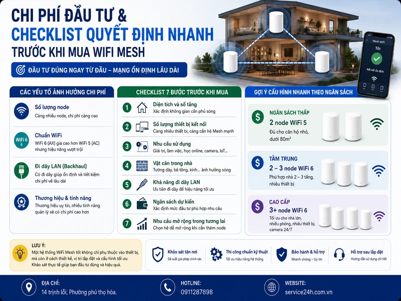 Chi phí đầu tư & checklist quyết định nhanh trước khi mua