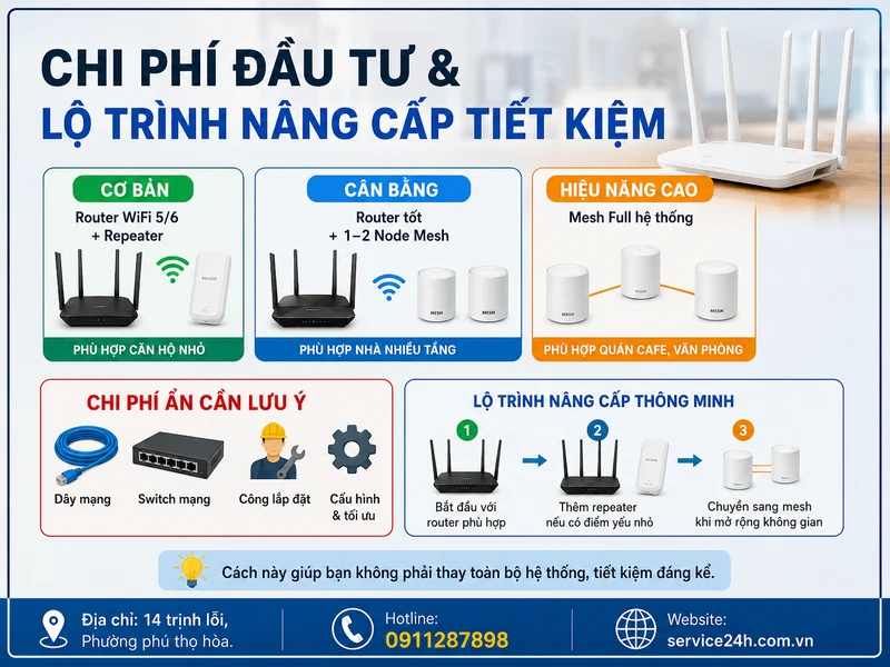 Chi phí đầu tư & lộ trình nâng cấp tiết kiệm