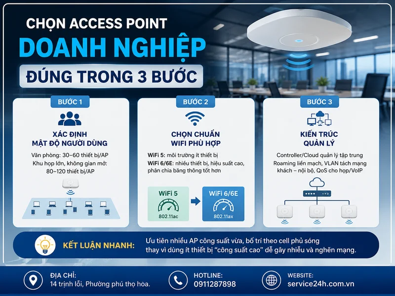 Chọn Access Point doanh nghiệp đúng trong 3 bước 