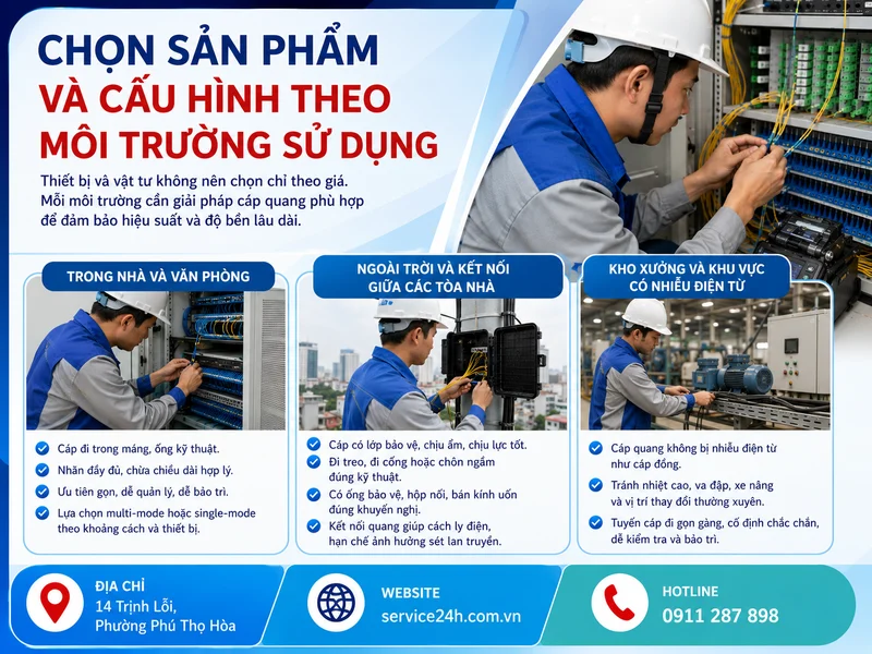 Chọn sản phẩm và cấu hình theo môi trường sử dụng