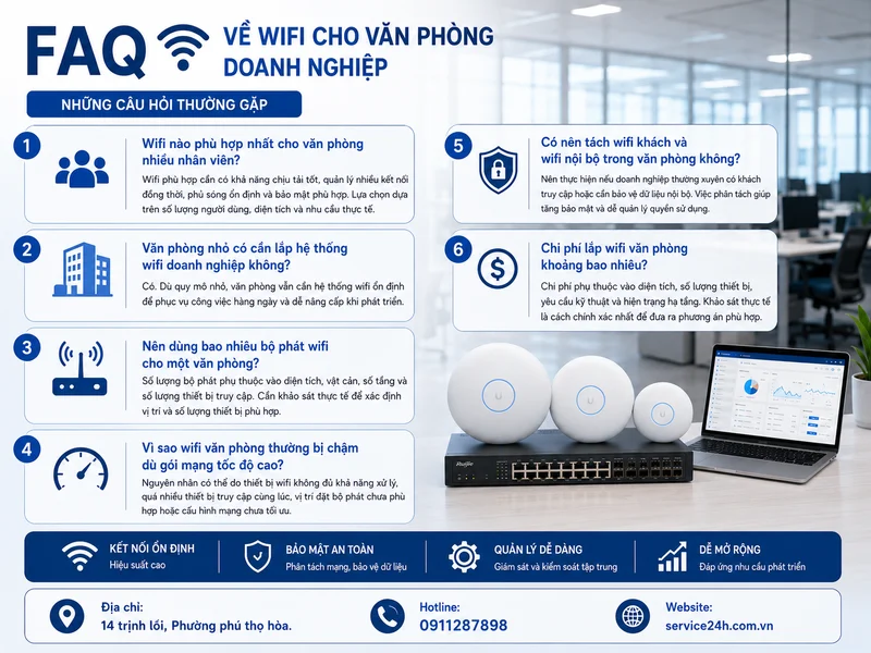 FAQ về wifi cho văn phòng doanh nghiệp
