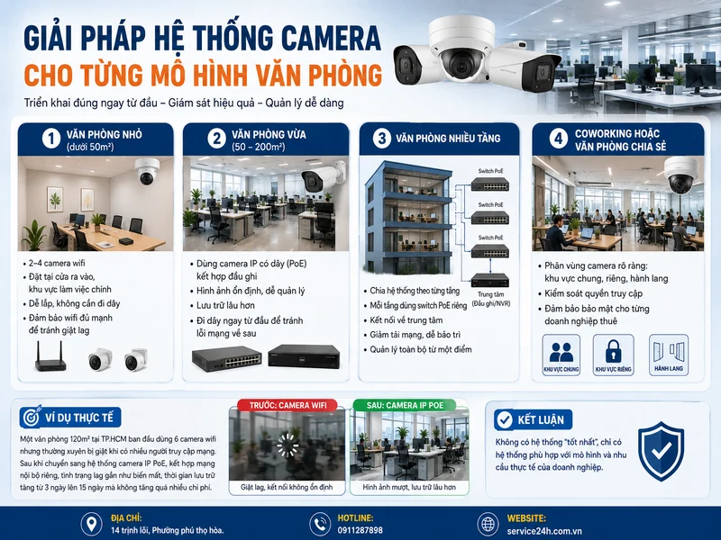Giải pháp hệ thống camera cho từng mô hình văn phòng