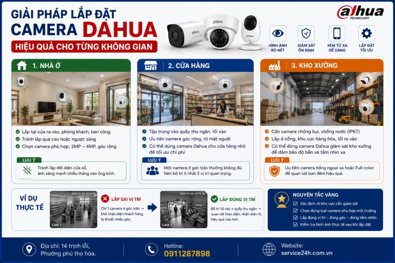 Giải pháp lắp đặt camera Dahua hiệu quả cho từng không gian