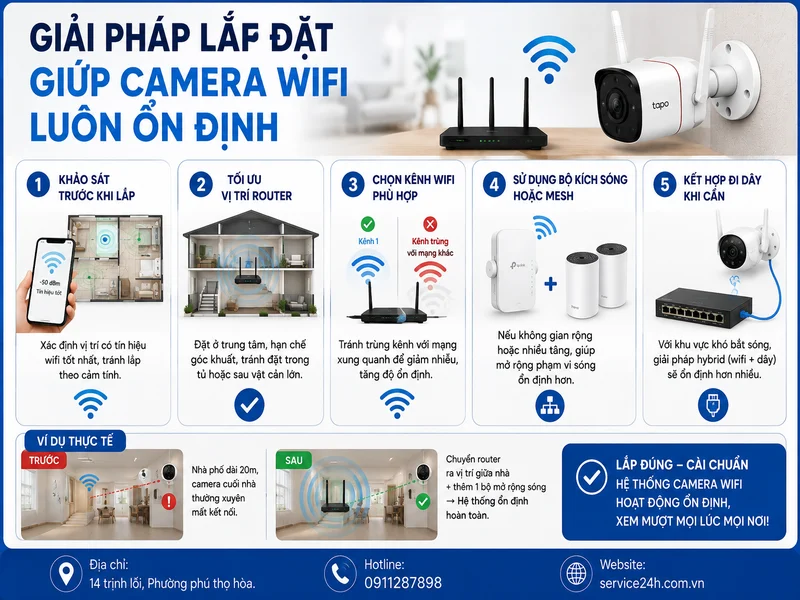 Giải pháp lắp đặt giúp camera wifi luôn ổn định