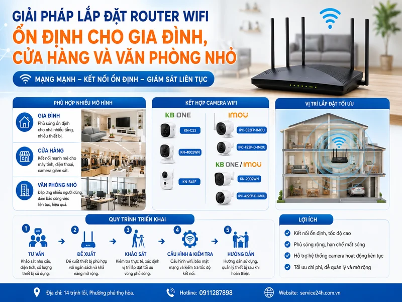 Giải pháp lắp đặt router wifi ổn định cho gia đình, cửa hàng và văn phòng nhỏ