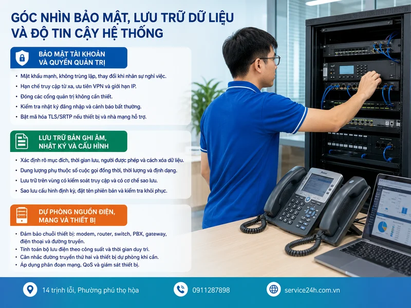 Góc nhìn bảo mật, lưu trữ dữ liệu và độ tin cậy hệ thống