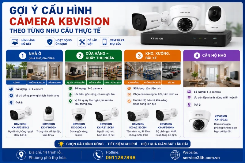 Gợi ý cấu hình camera KBVision theo từng nhu cầu thực tế