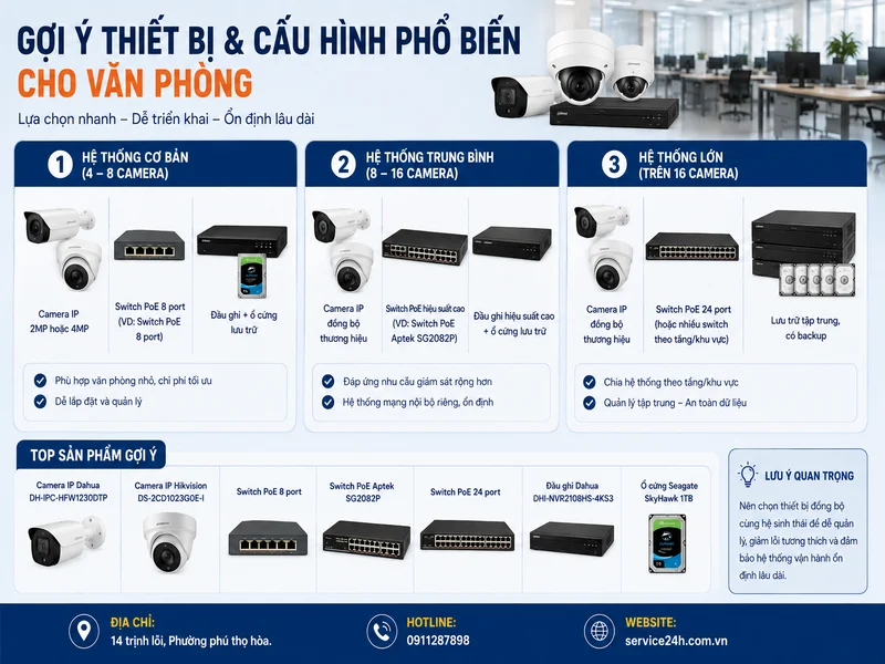 Gợi ý thiết bị và cấu hình phổ biến cho văn phòng