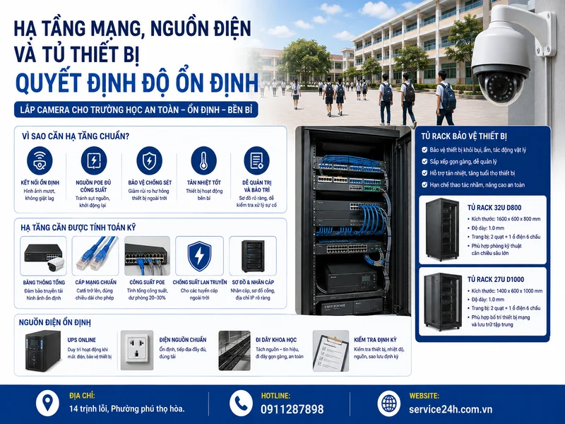 Hạ tầng mạng, nguồn điện và tủ thiết bị quyết định độ ổn định