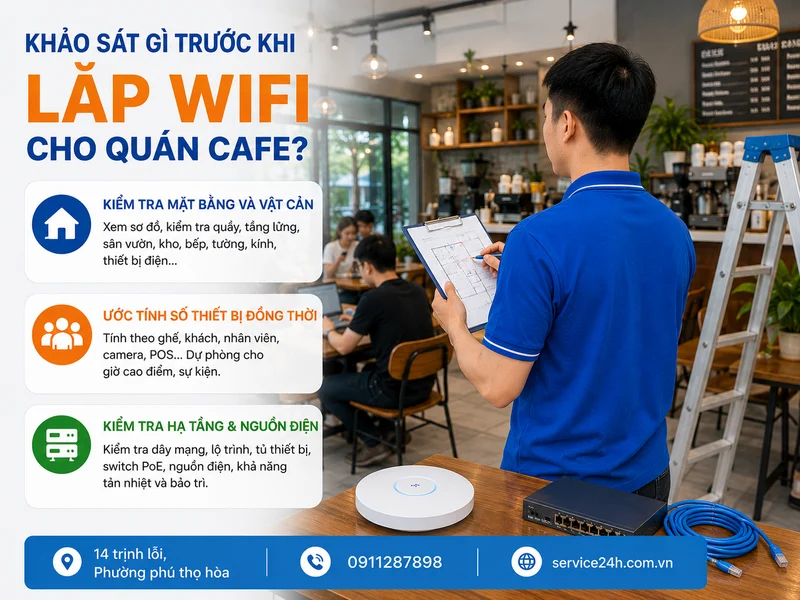 Khảo sát gì trước khi lắp wifi cho quán cafe?