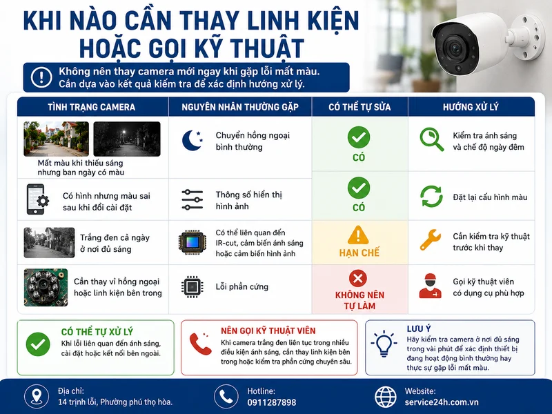 Khi nào cần thay linh kiện hoặc gọi kỹ thuật