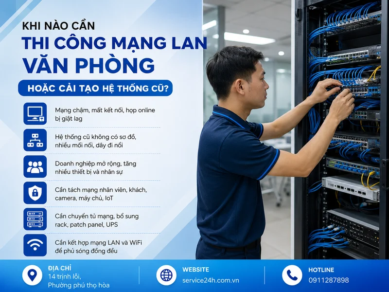 Khi nào cần Thi công mạng LAN văn phòng hoặc cải tạo hệ thống cũ?