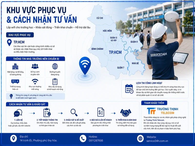 Khu vực phục vụ và cách nhận tư vấn