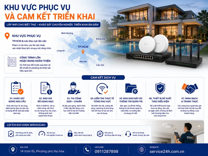 Khu vực phục vụ và cam kết triển khai