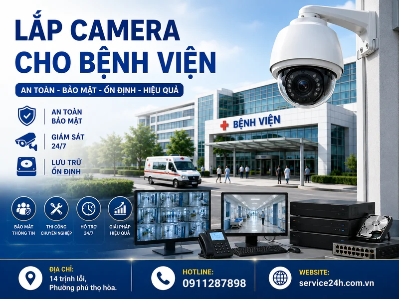 Lắp camera cho bệnh viện: Bảo mật dữ liệu, lưu trữ ổn định 24/7