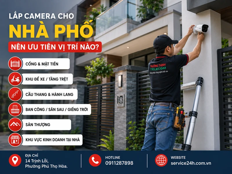 Lắp camera cho nhà phố nên ưu tiên vị trí nào?