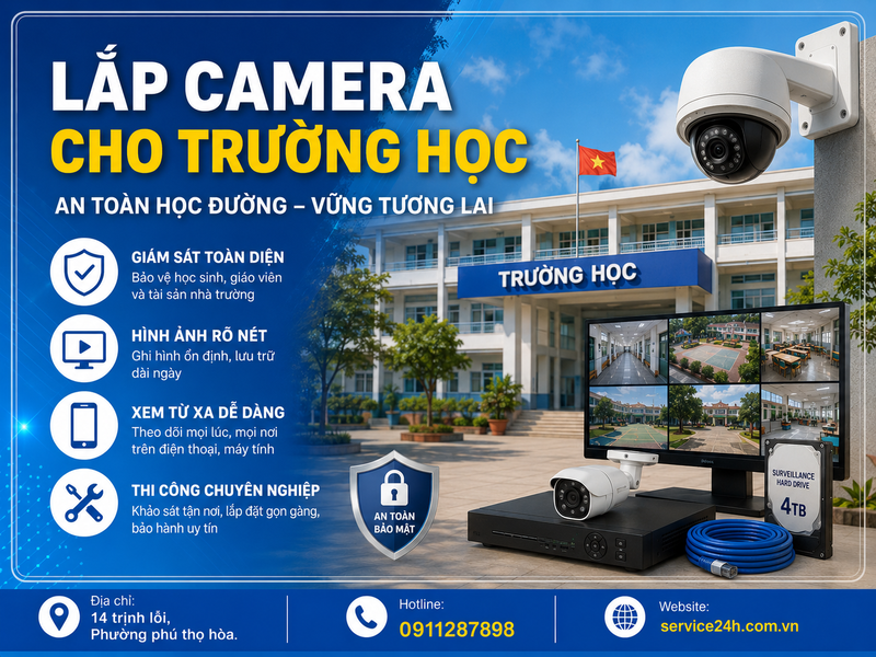 Lắp camera cho trường học