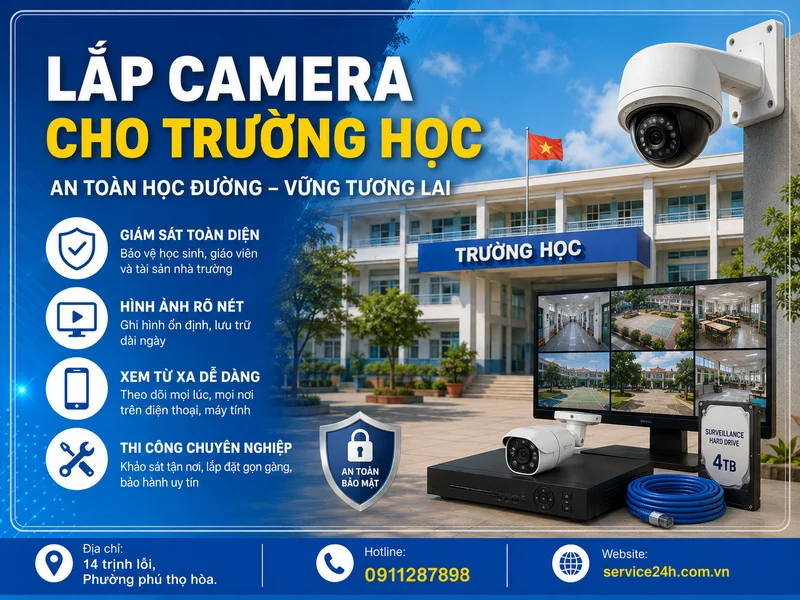 Lắp camera cho trường học: Bảo mật dữ liệu, lưu trữ ổn định