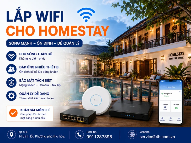 Lắp wifi cho homestay ổn định: Tối ưu chi phí đầu tư và bảo trì