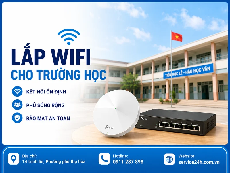Lắp wifi cho trường học ổn định, chịu tải cao, dễ quản lý