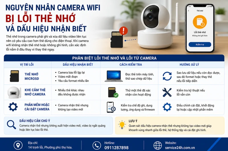 Nguyên nhân camera wifi bị lỗi thẻ nhớ và dấu hiệu nhận biết