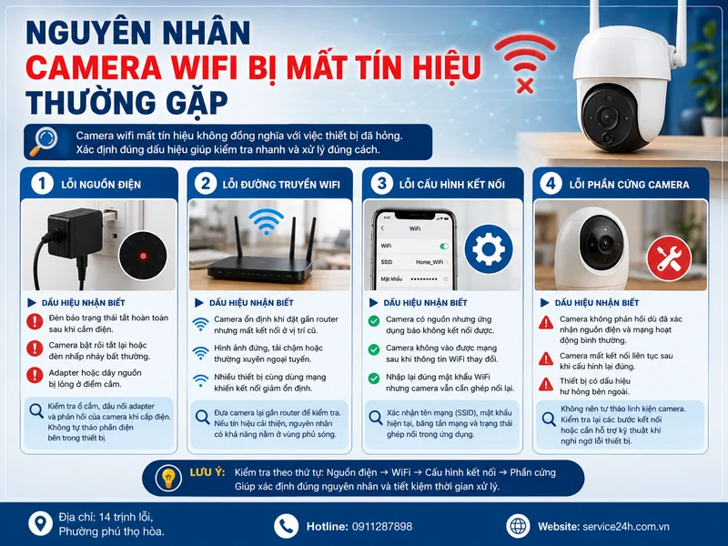 Nguyên nhân camera wifi bị mất tín hiệu thường gặp