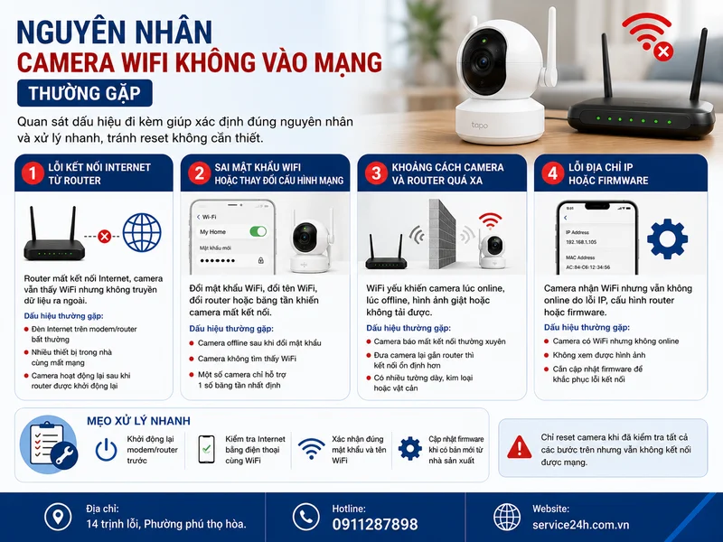 Nguyên nhân camera wifi không vào mạng thường gặp