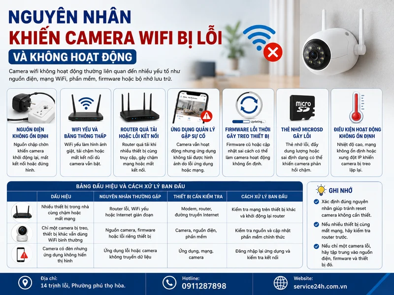 Nguyên nhân khiến camera wifi bị lỗi và không hoạt động