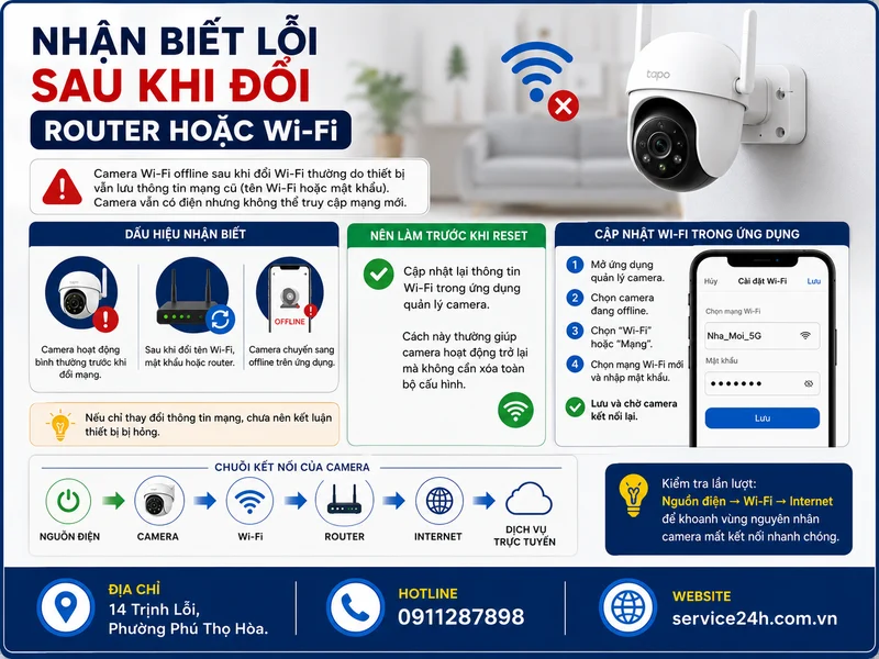Nhận biết lỗi sau khi đổi router hoặc Wi-Fi