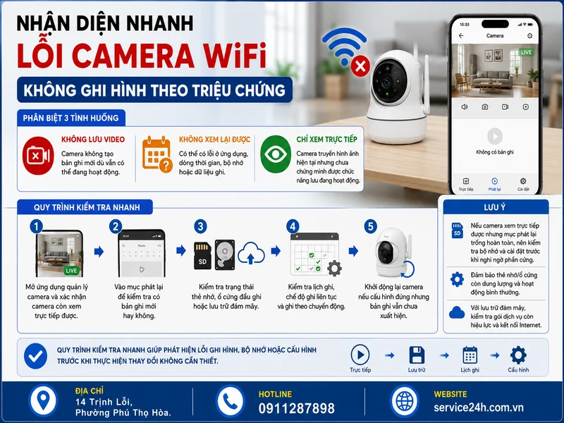 Nhận diện nhanh lỗi camera WiFi không ghi hình theo triệu chứng