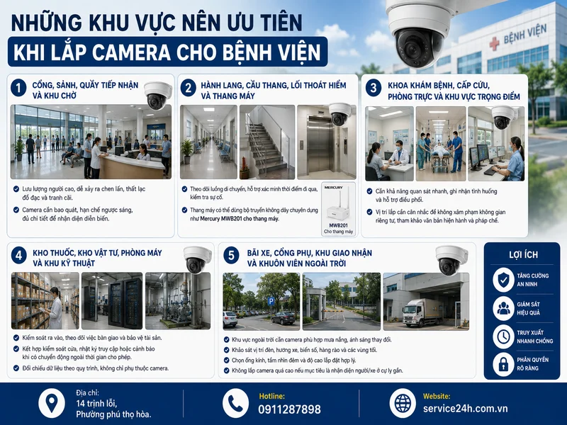 Những khu vực nên ưu tiên khi lắp camera cho bệnh viện