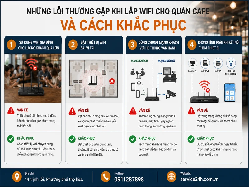 Những lỗi thường gặp khi lắp wifi cho quán cafe và cách khắc phục