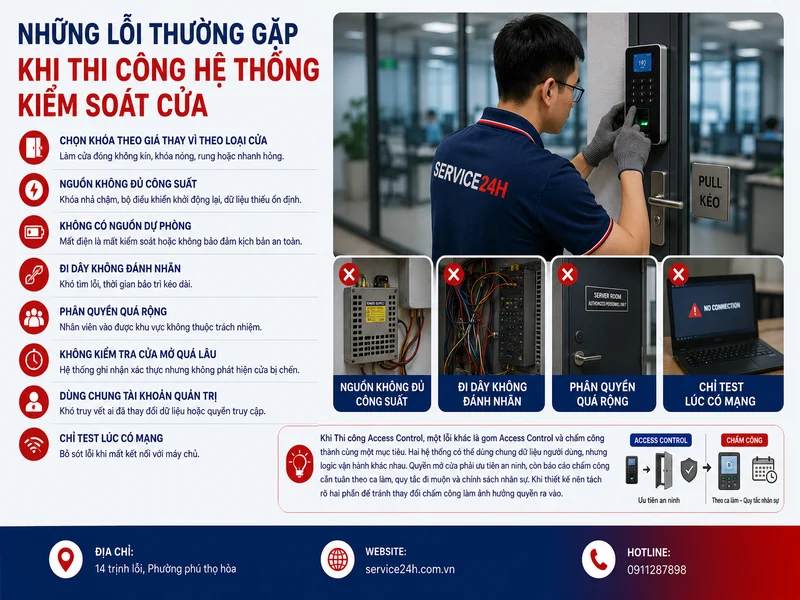 Những lỗi thường gặp khi thi công hệ thống kiểm soát cửa