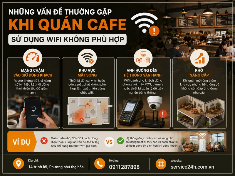 Những vấn đề thường gặp khi quán cafe sử dụng wifi không phù hợp