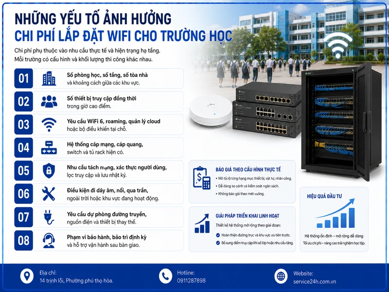 Những yếu tố ảnh hưởng chi phí lắp đặt