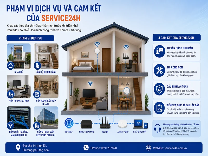 Phạm vi dịch vụ và cam kết của Service24h