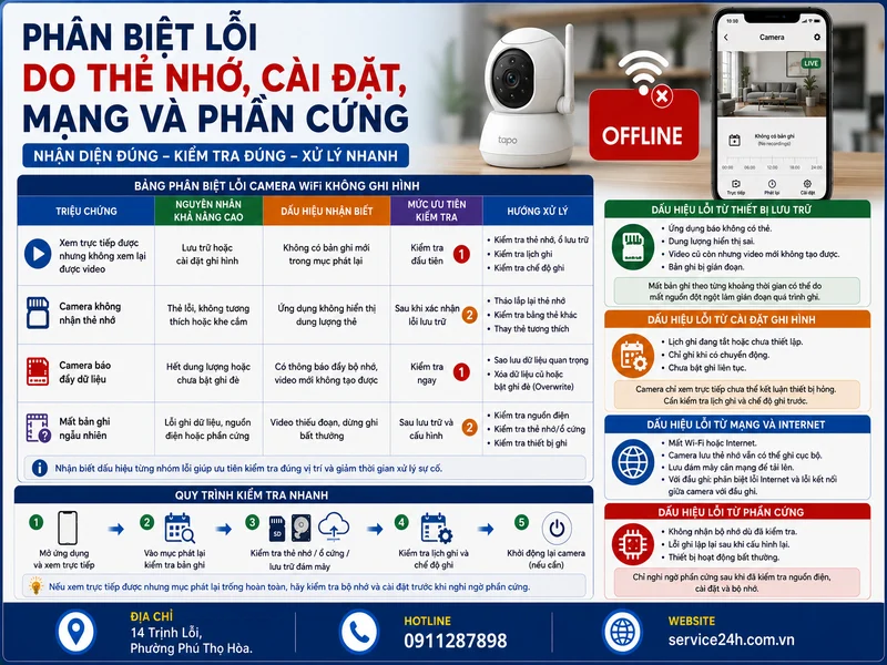 Phân biệt lỗi do thẻ nhớ, cài đặt, mạng và phần cứng