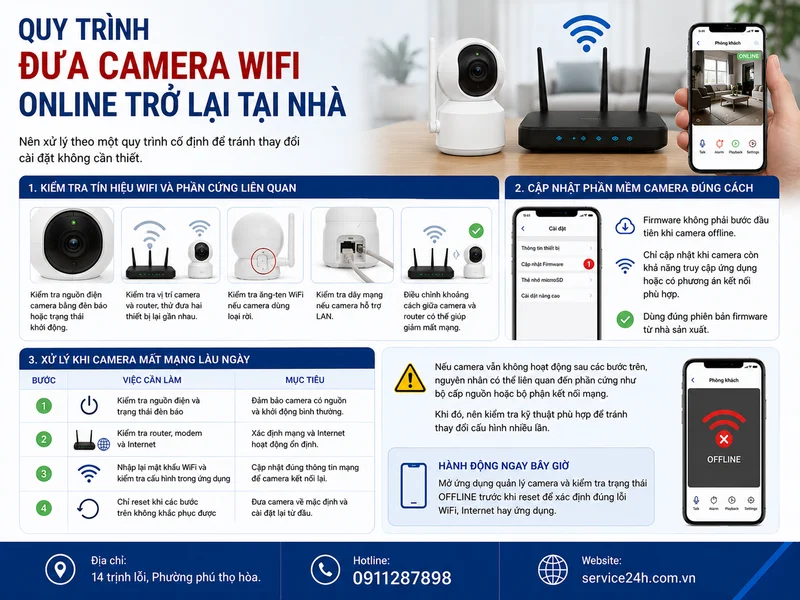 Quy trình đưa camera wifi online trở lại tại nhà