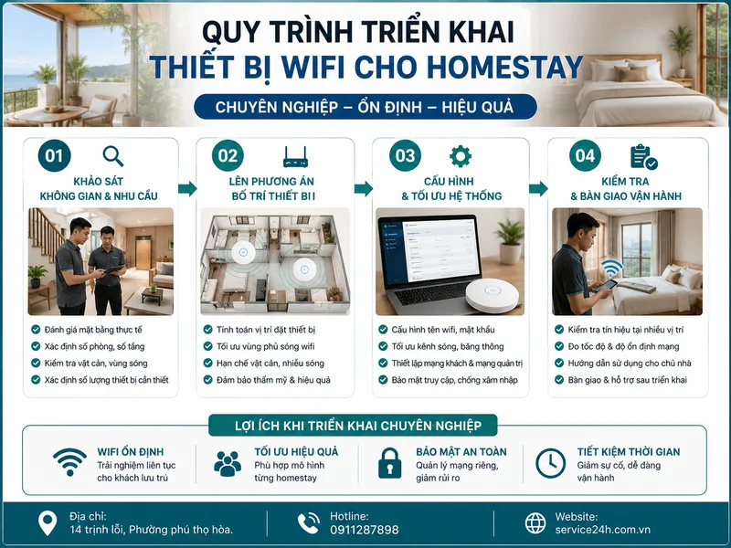 Quy trình triển khai thiết bị wifi cho homestay chuyên nghiệp