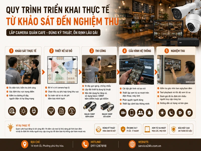 Quy trình triển khai thực tế: từ khảo sát đến nghiệm thu