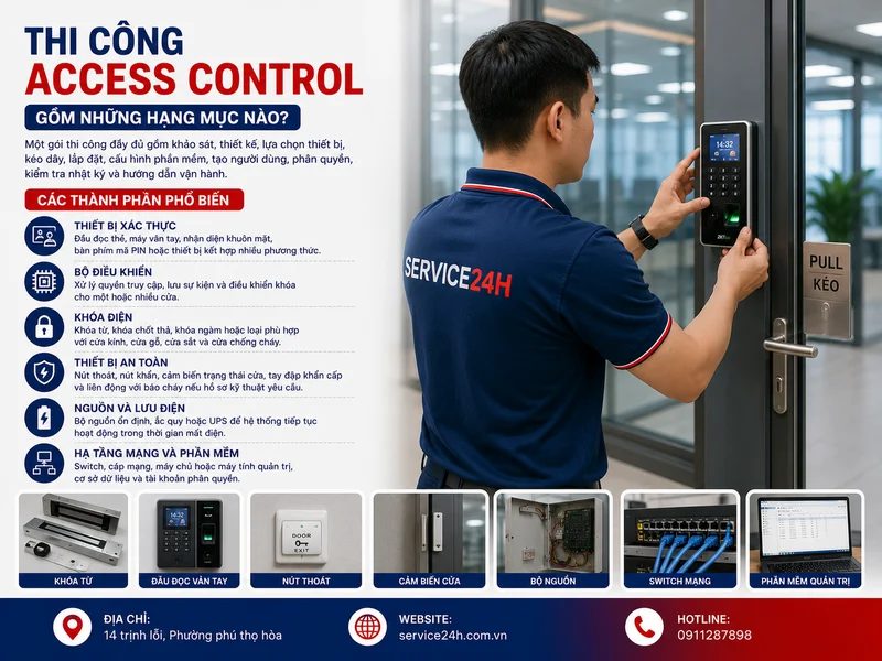 Thi công Access Control gồm những hạng mục nào?