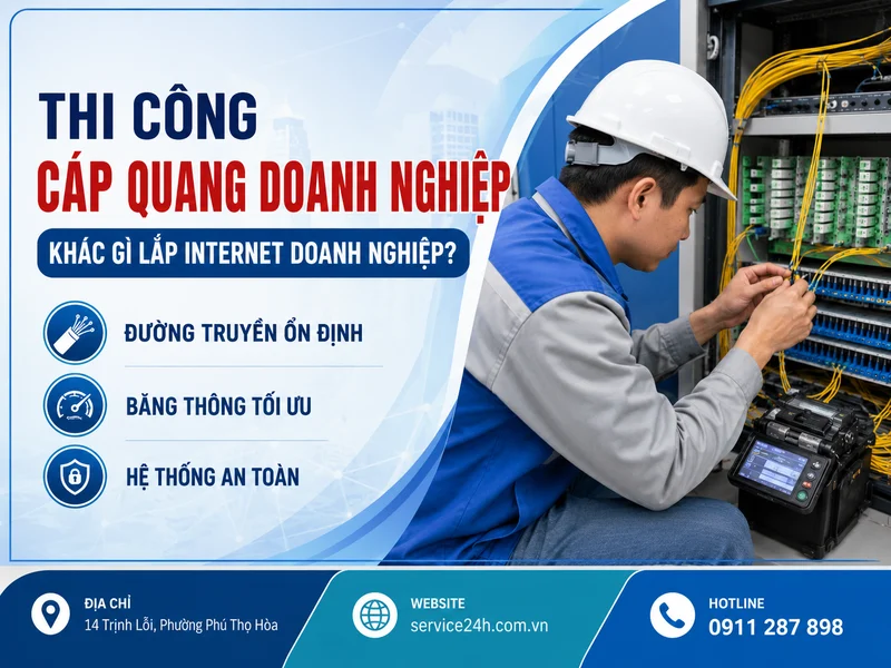 Thi công cáp quang doanh nghiệp khác gì lắp Internet doanh nghiệp?