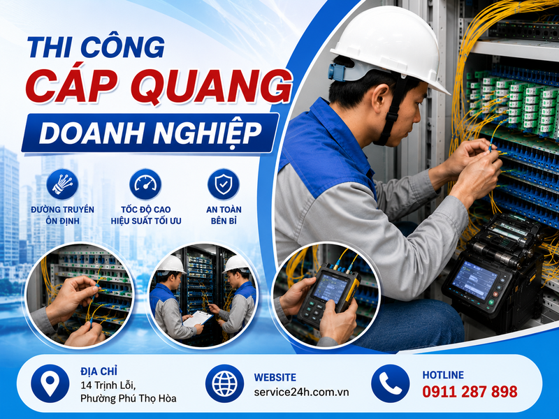 Thi công cáp quang doanh nghiệp