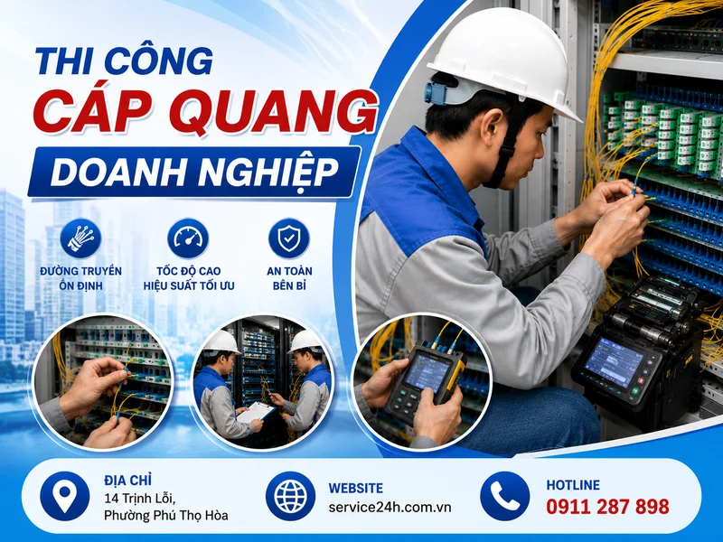 Thi Công Cáp Quang Doanh Nghiệp Chuyên Nghiệp, Chuẩn Kỹ Thuật